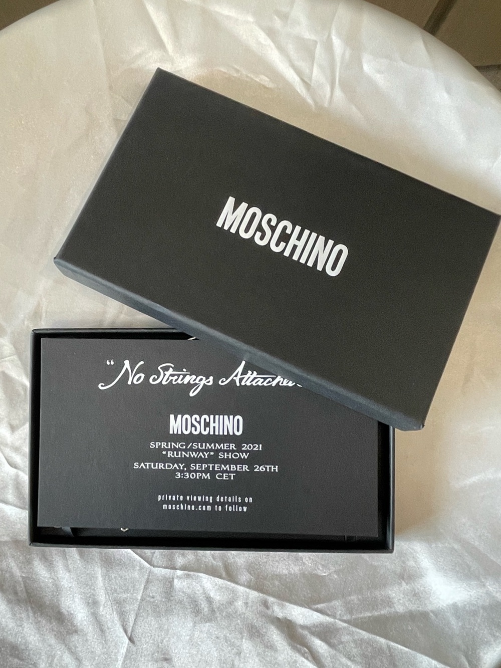 MOSCHINO 2021 Runway Invitations/ Souvenir